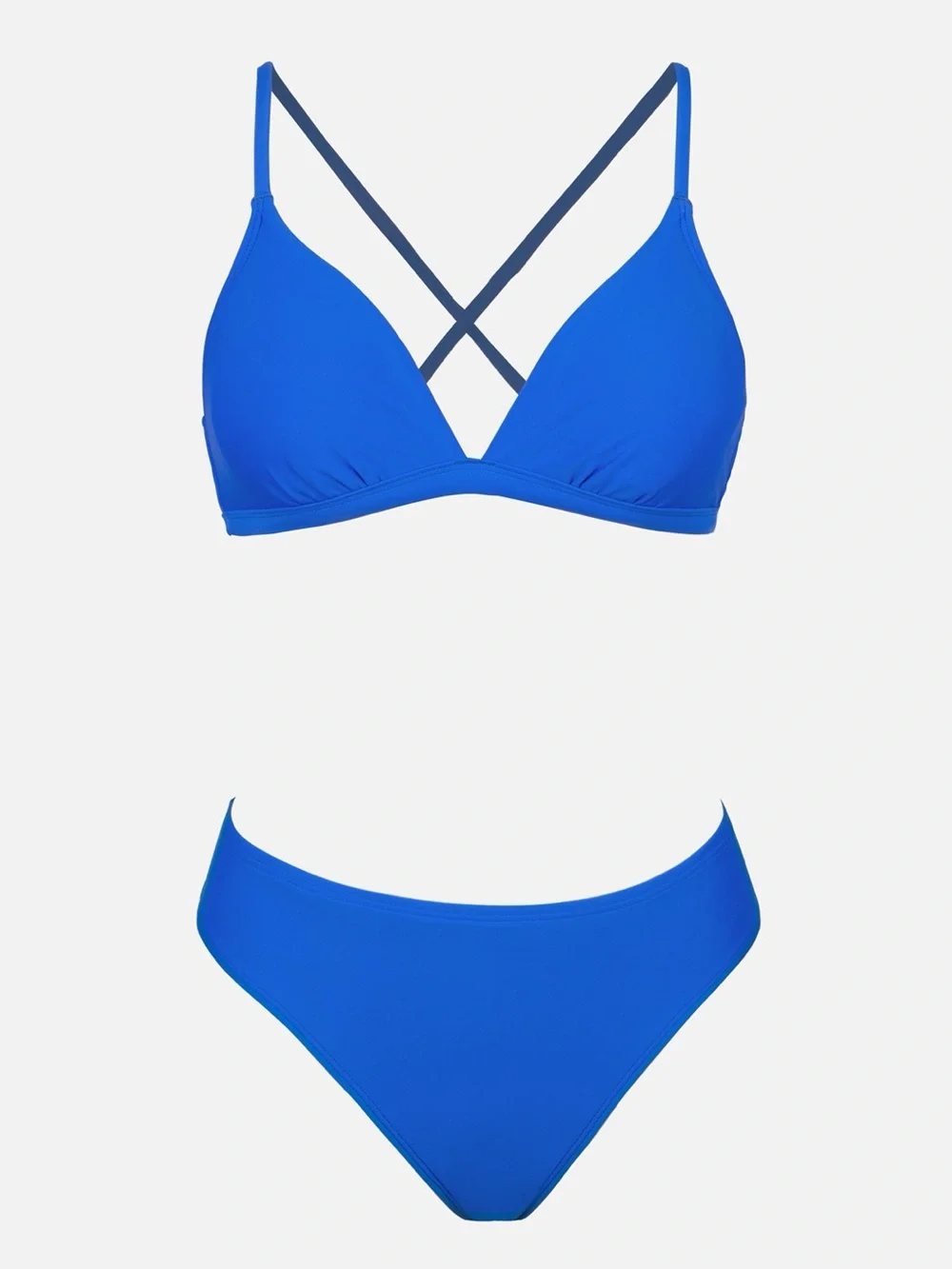 CUPSHE Royal Blue Strappy Back V-Neck Bikini Set S NWT - Picture 5 of 13